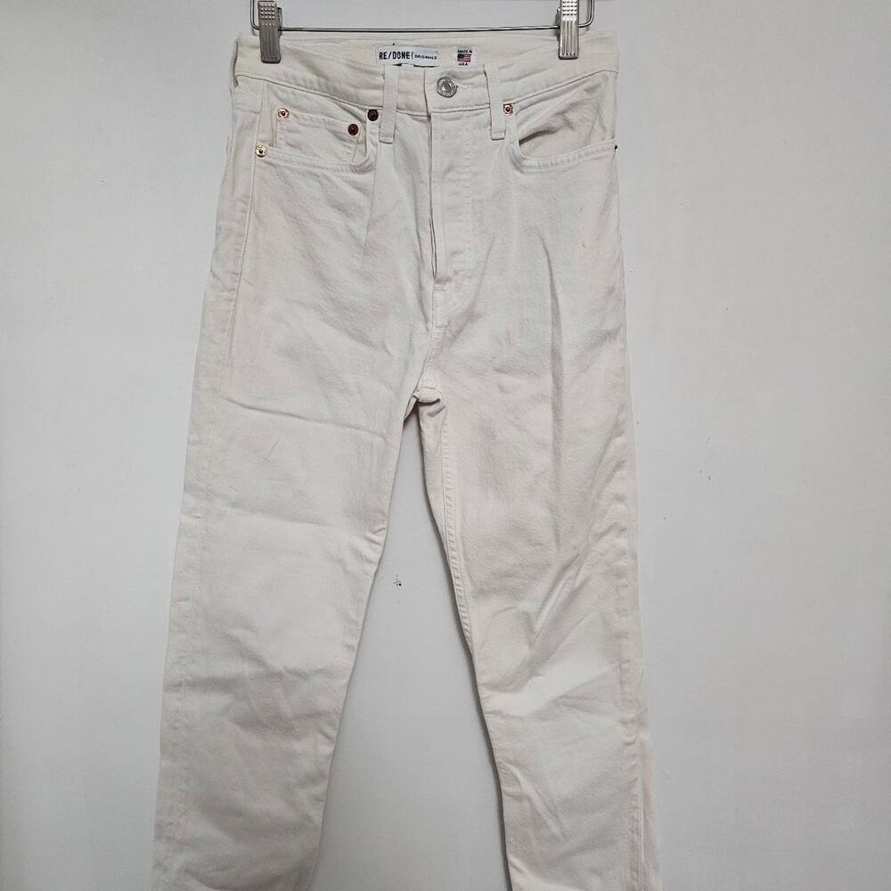 Re/Done cream straight leg jeans